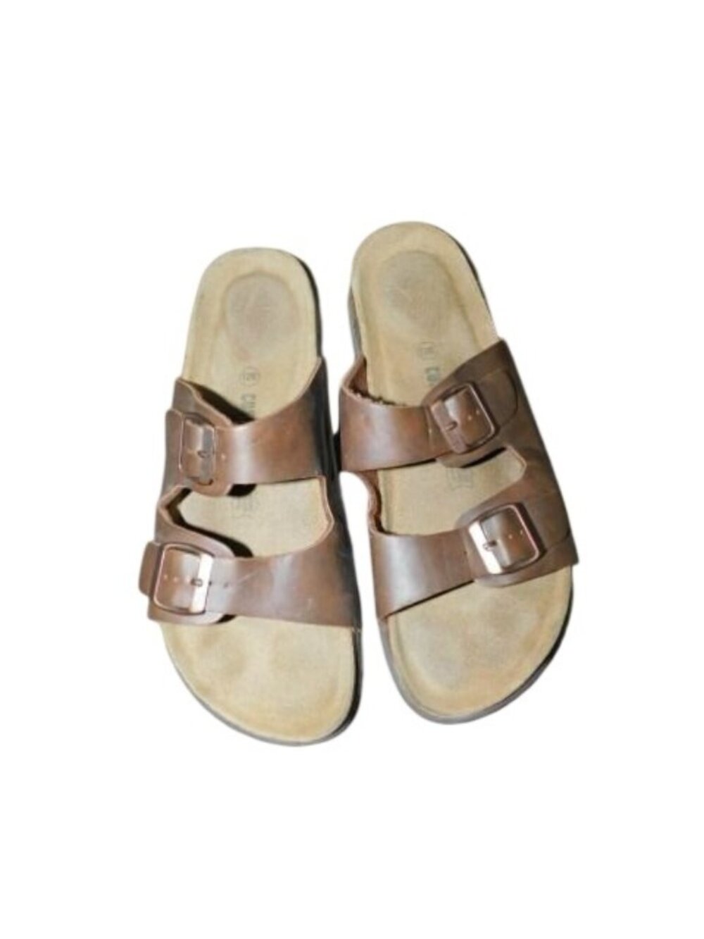 Cushionaire Size 12M Brown Strappy Comfy Slip on Sandals Ladies